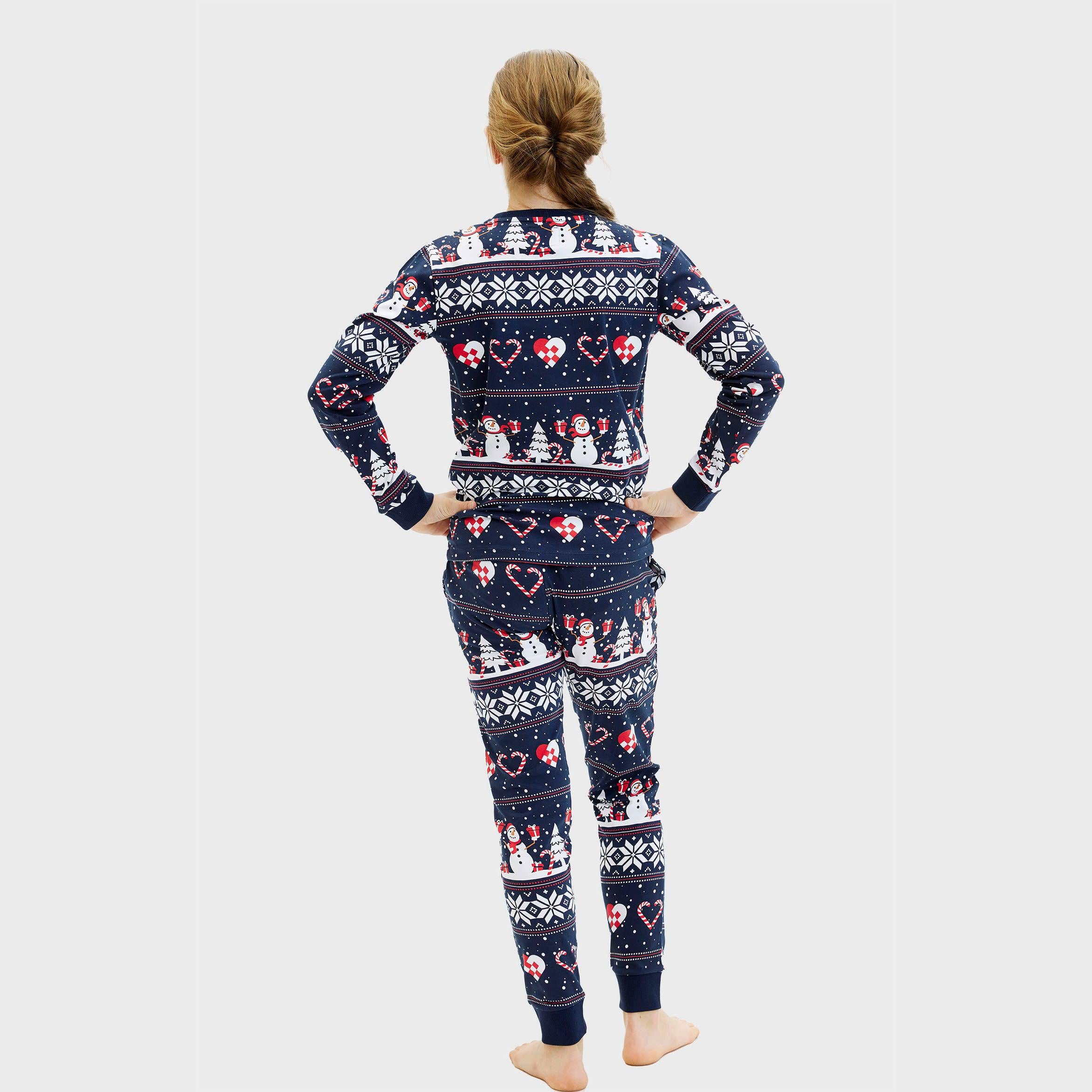 Kersthart Kerstpyjama Navy - Kinderen.